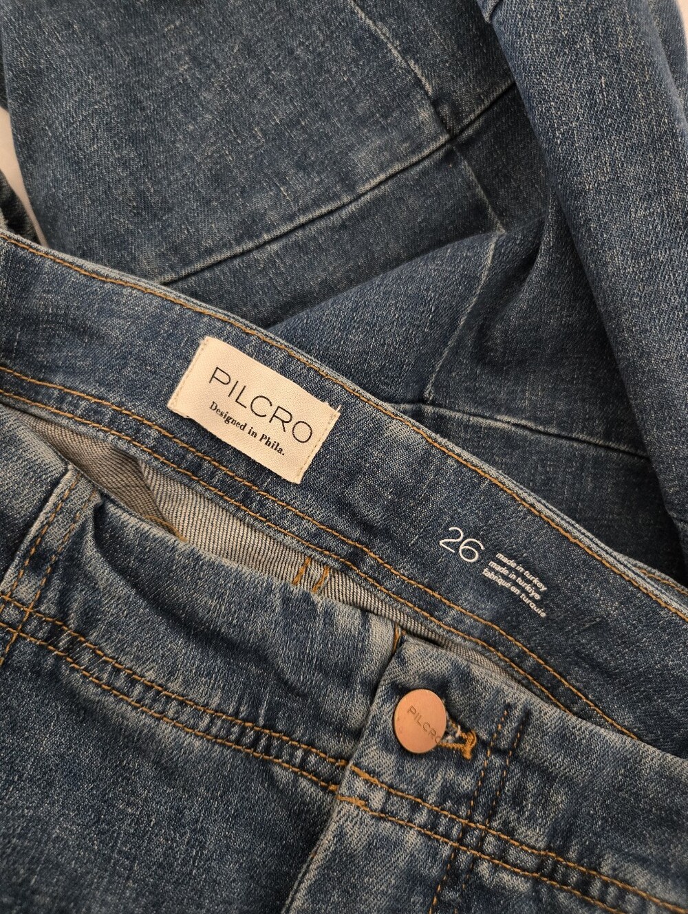 Anthro Pilcro Leni Tapered Mid Rise Barrel Jeans, 26 - Picture 12 of 14